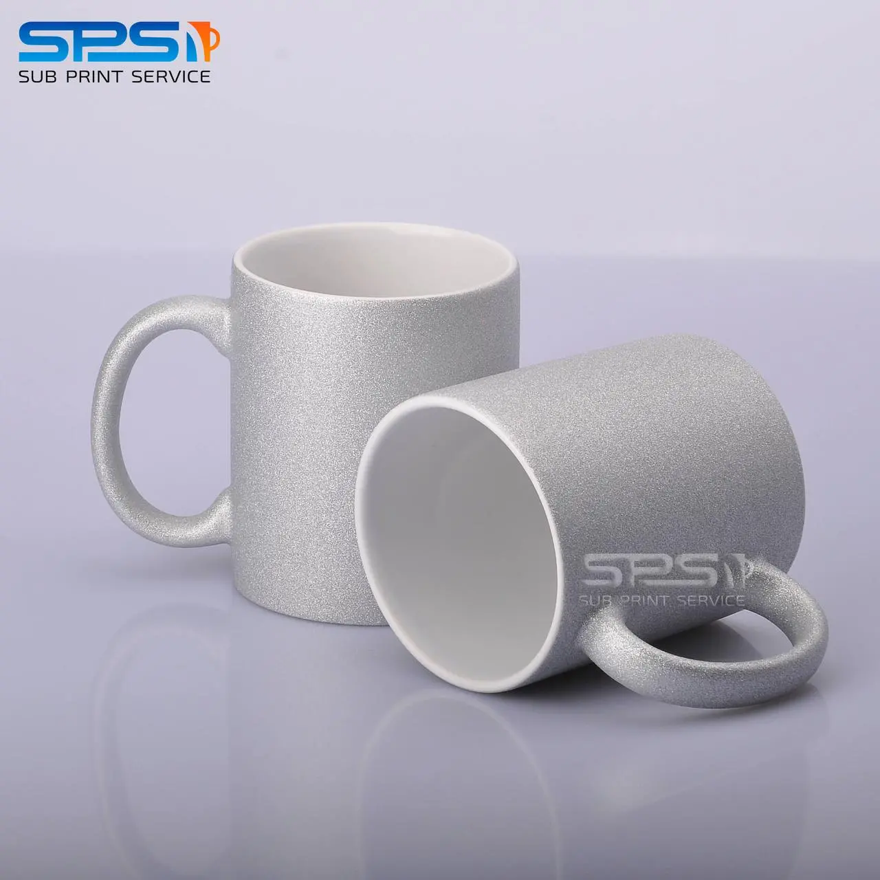 Чашка для сублімації Глітер 330 мл (срібло)