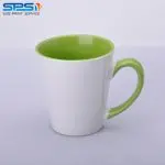 Чашка для сублимации цветная внутри и ручка Latte (салатовый)