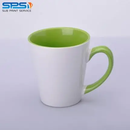 Чашка для сублимации цветная внутри и ручка Latte (салатовый)