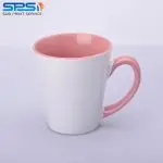 Чашка для сублімації кольорова всередині і ручка Latte (рожевий)