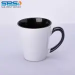 Чашка для сублімації кольорова всередині і ручка Latte (чорний)