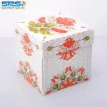 Упаковка для чашек из картона с крышкой (петриковский орнамент)