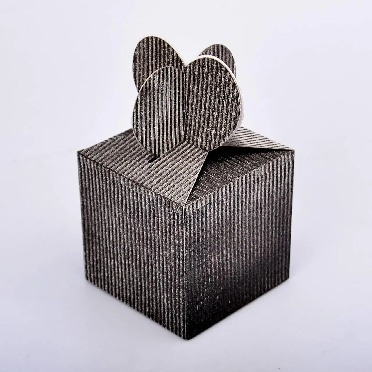 Упаковка для чашек из картона Глиттер (графит полоска)