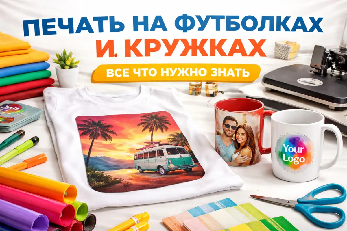 Печать на футболках и чашках